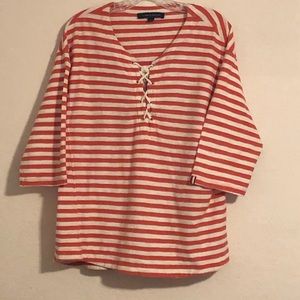 Tommy Hilfiger Womens Top Size Large Lace-Up (A)